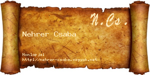 Nehrer Csaba névjegykártya